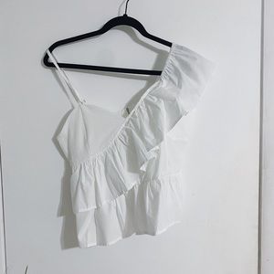 ROMWE Asymmetrical Peplum Top Size L